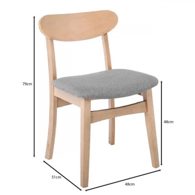 DOM Chair Oak (Fabric Grey)