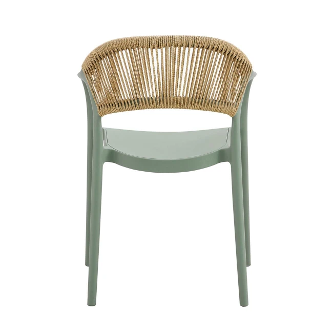 DONNA Armchair-Pro PP-UV Green/Rope Wicker Natural