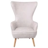 Πολυθρόνα Dovela με ύφασμα Linen σε χρώμα εκρού 77x82x120εκ.