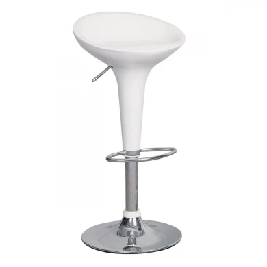 Disco bar stool with chrome frame and Abs coating in white color 44x40x71/92cm.