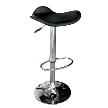 Saddle bar stool with chrome base and Pvc coating in black color 45x43x64/85cm.