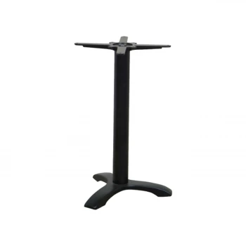 Kino table base with three beams by cast iron in black color 43x43x72cm.