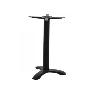 Kino table base with three beams by cast iron in black color 43x43x72cm.