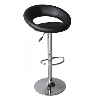 Belt bar stool with metallic frame and Pu coating in black color 54x49x82/103cm.
