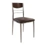Dino chair with metallic frame and Pvc coating in brown color 42x51x90cm.