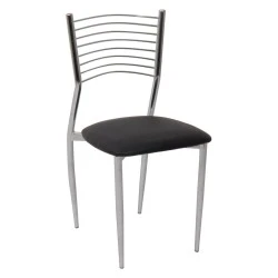 Vivian chair with metallic chair and Pvc coating in black color 40x44x83cm. Vivian chair with metallic chair and Pvc coating in black color 40x44x83cm.