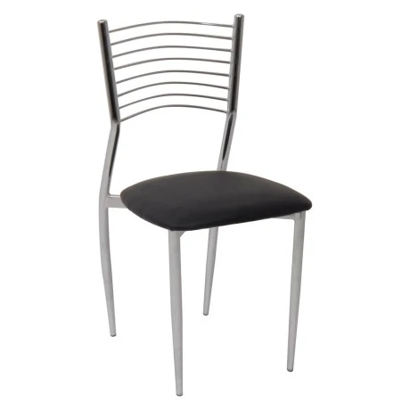 Vivian chair with metallic chair and Pvc coating in black color 40x44x83cm.