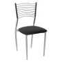 Vivian chair with metallic chair and Pvc coating in black color 40x44x83cm.
