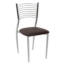 Vivian chair with Pvc coating in dark brown color 40x44x83cm. Vivian chair with Pvc coating in dark brown color 40x44x83cm.
