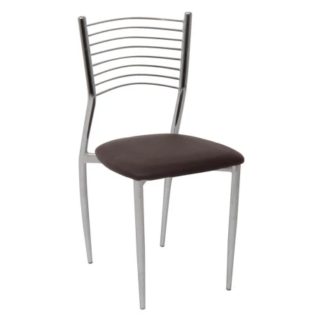 Vivian chair with Pvc coating in dark brown color 40x44x83cm.