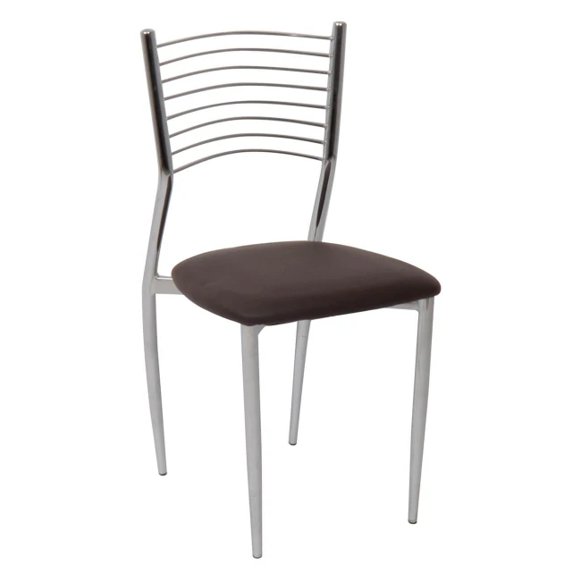Καρέκλα Vivian με επένδυση Pvc σε χρώμα σκούρο καφέ 40x44x83εκ.