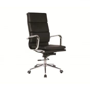 Manager armchair with Pu in black color 55x66x116/126cm.