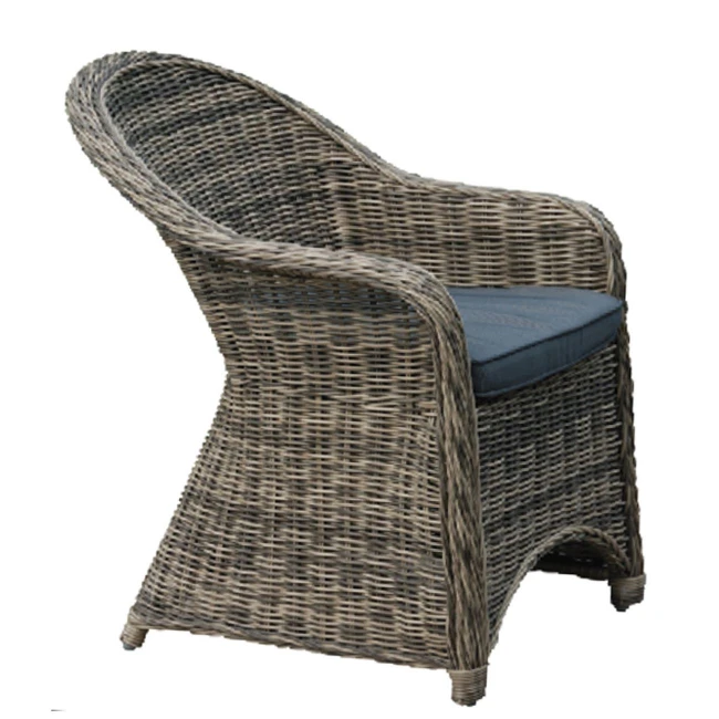 MONTANA Armchair Grey/Brown Wicker (Cushion Anthracite)