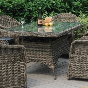 MONTANA Table 160x90cm Grey/Brown Wicker