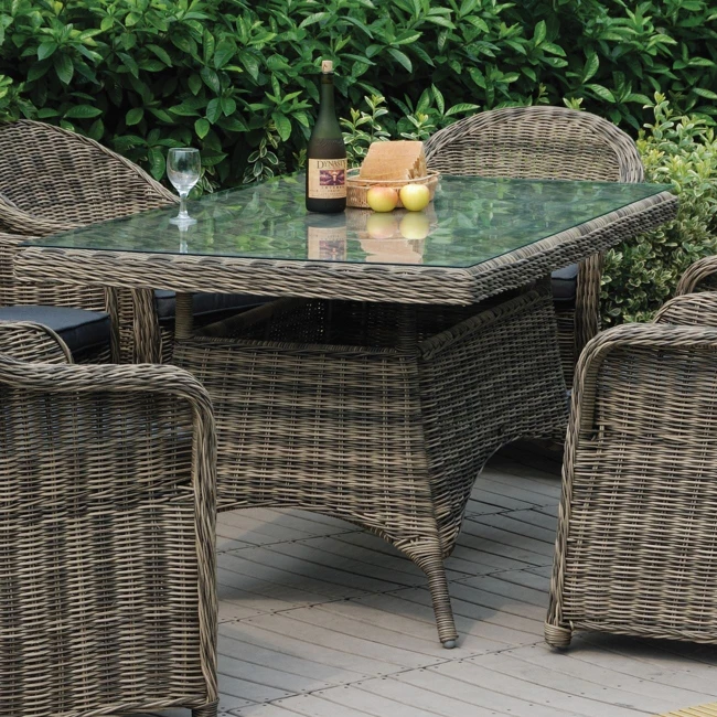 MONTANA Table 160x90cm Grey/Brown Wicker