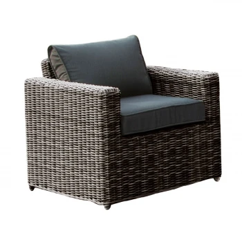 ARIZONA 1-Seat Grey/Brown Wicker (Cushions Anthracite)