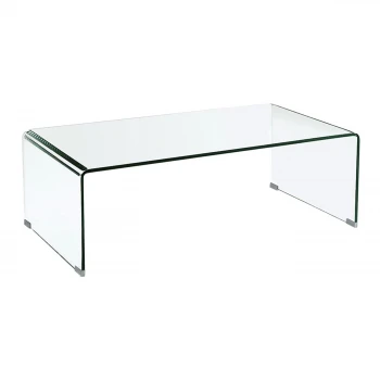 Τραπεζάκι σαλονιού Glasser Clear με ενισχυμένο γυαλί 110x55x35εκ.