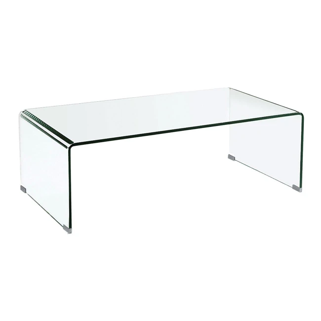 Τραπεζάκι σαλονιού Glasser Clear με ενισχυμένο γυαλί 110x55x35εκ.