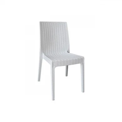 DAFNE Plastic Chair White (Rattan Look)