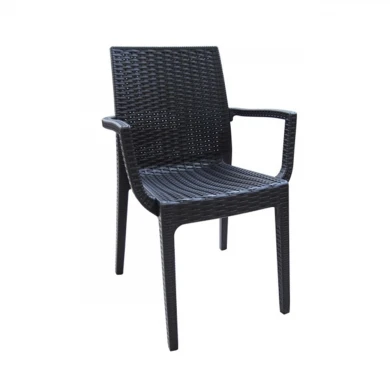 DAFNE Plastic Armchair Anthracite (Rattan Look)