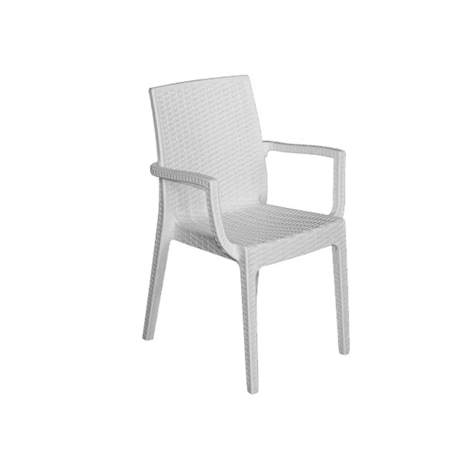 DAFNE Plastic Armchair White (Rattan Look)