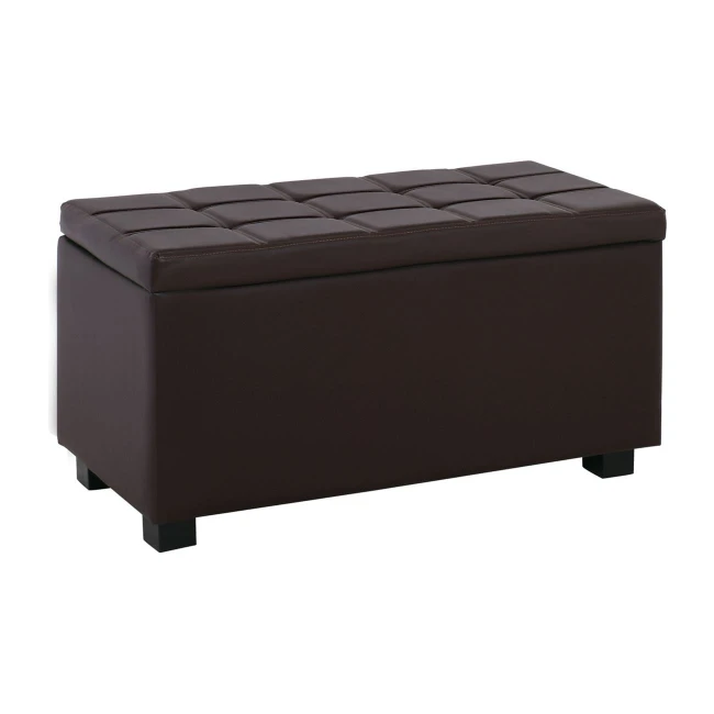 DENISE Storage Ottoman Pu Dark Brown 88x43x45cm