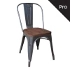 RELIX Wood Dark Oak Chair Steel Antique Black