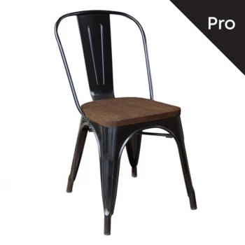 RELIX Wood Dark Oak Chair Steel Black