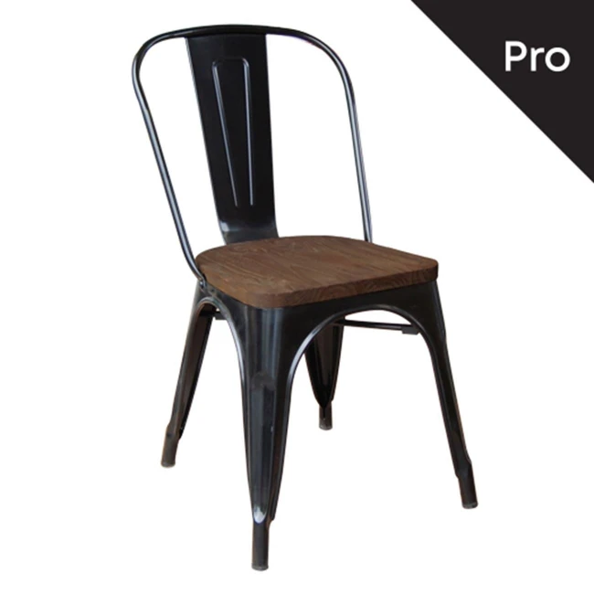 RELIX Wood Dark Oak Chair Steel Black