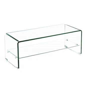 Τραπεζάκι σαλονιού Glasser Clear με ενισχυμένο γυαλί 100x50x43εκ.