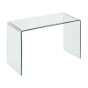 Γραφείο / τραπέζι GLASSER CLEAR ενισχυμένο γυαλί διαφανές 120x60x75εκ.