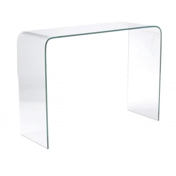 Κονσόλα Glasser Clear από ενισχυμένο γυαλί 12mm σε χρώμα διαφανές 110x35εκ