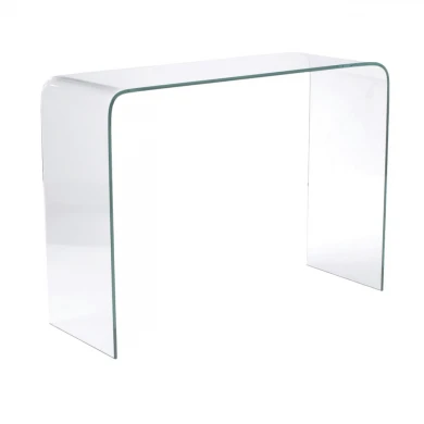 Κονσόλα Glasser Clear από ενισχυμένο γυαλί 12mm σε χρώμα διαφανές 110x35εκ