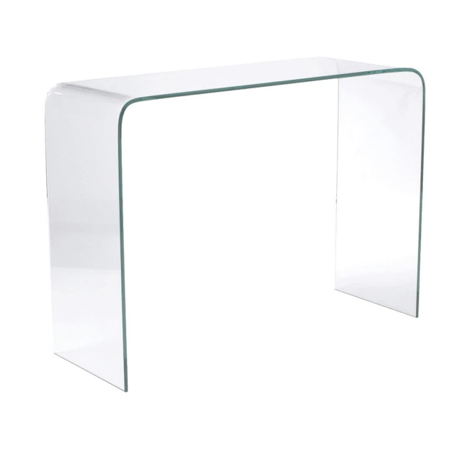 Κονσόλα Glasser Clear από ενισχυμένο γυαλί 12mm σε χρώμα διαφανές 110x35εκ