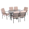 ASTOR Set (6 Chairs/Cushion Beige+Table 150x90) Steel Anthracite