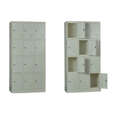 Φοριαμός Locker μεταλλικός 12 θέσεων χρώμα λευκό 90x40x185εκ.