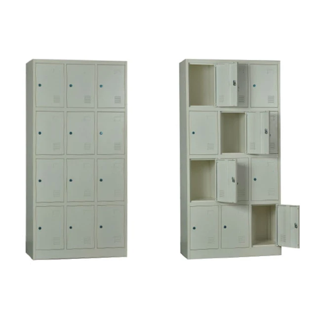 Ντουλάπα Locker 12 θέσεων με μεταλλικό σκελετό σε χρώμα λευκό 90x40x185εκ