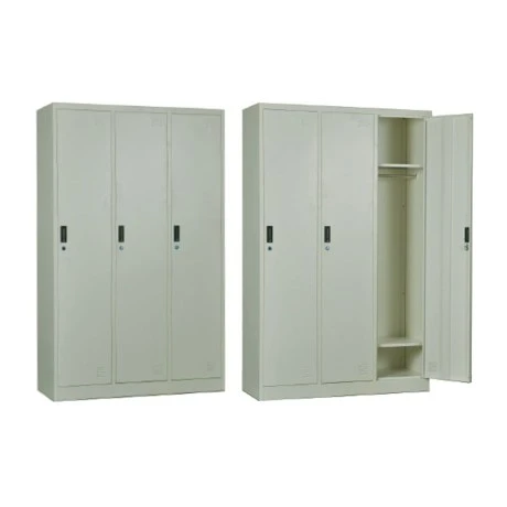Φοριαμός Locker τριπλός μεταλλικός χρώμα λευκό 115x45x185εκ.