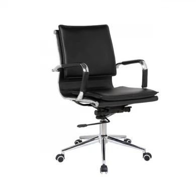 Work chair with Pu in black color 55x63x95/105cm.