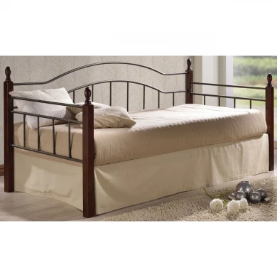 Κρεβάτι - Καναπές VINCENT DAYBED μεταλλικός και ξύλινος σε χρώμα μαύρο και καρυδί 90x190εκ.