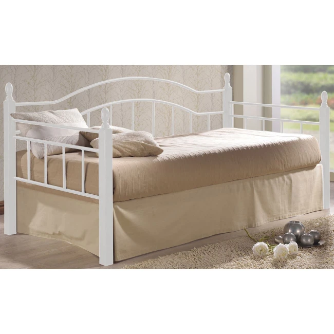 Κρεβάτι - Καναπές VINCENT DAYBED μεταλλικό και ξύλινο σε χρώμα λευκό 90x190εκ.
