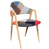 DELTA Natural Metal Armchair, Patchwork fabric