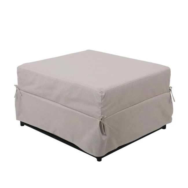 LOGAN Stool-Bed, Ecru Fabric 72x72x42cm