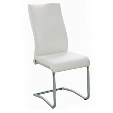 Benson chair with chrome frame and Pvc coating in ecru color 46x52x97cm.
