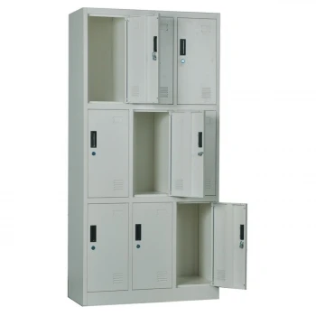 Ντουλάπα Locker 9 θέσεων με μεταλλικό σκελετό σε χρώμα γκρι 90x40x185εκ