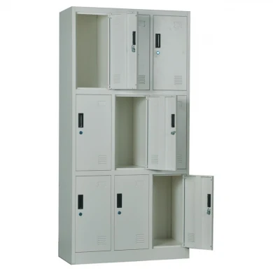 Ντουλάπα Locker 9 θέσεων με μεταλλικό σκελετό σε χρώμα γκρι 90x40x185εκ