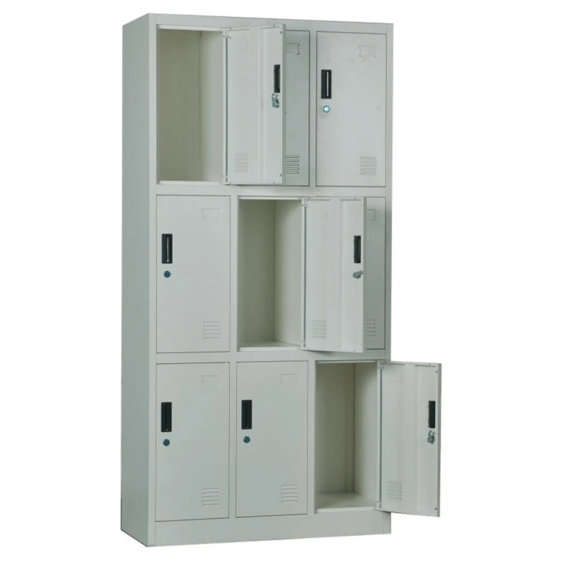 Ντουλάπα Locker 9 θέσεων με μεταλλικό σκελετό σε χρώμα γκρι 90x40x185εκ