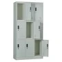 Φοριαμός Locker μεταλλικός 9 θέσεων χρώμα γκρι 90x40x185εκ.
