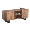 NELSON TV Board 130x43x55 Acacia Natural Finish (Black Paint)