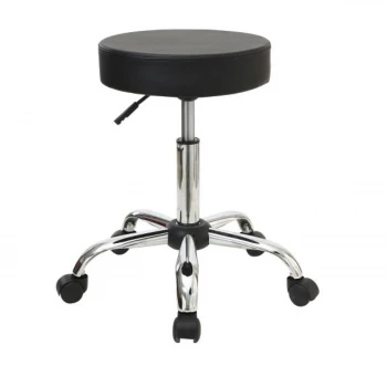 GLORY Stool Pu Black/Chromed Base (Dia35x51/67cm)